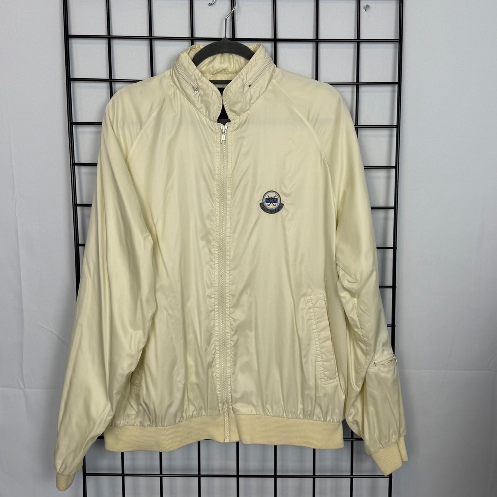 Vintage Duckster Windbreaker Jacket Mens Large Cream 80s 90s PGA Golf Activewear